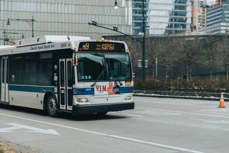 A bus on the road
