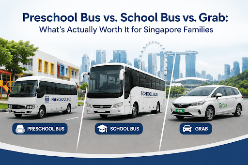 Preschool Bus vs. School Bus vs. Grab